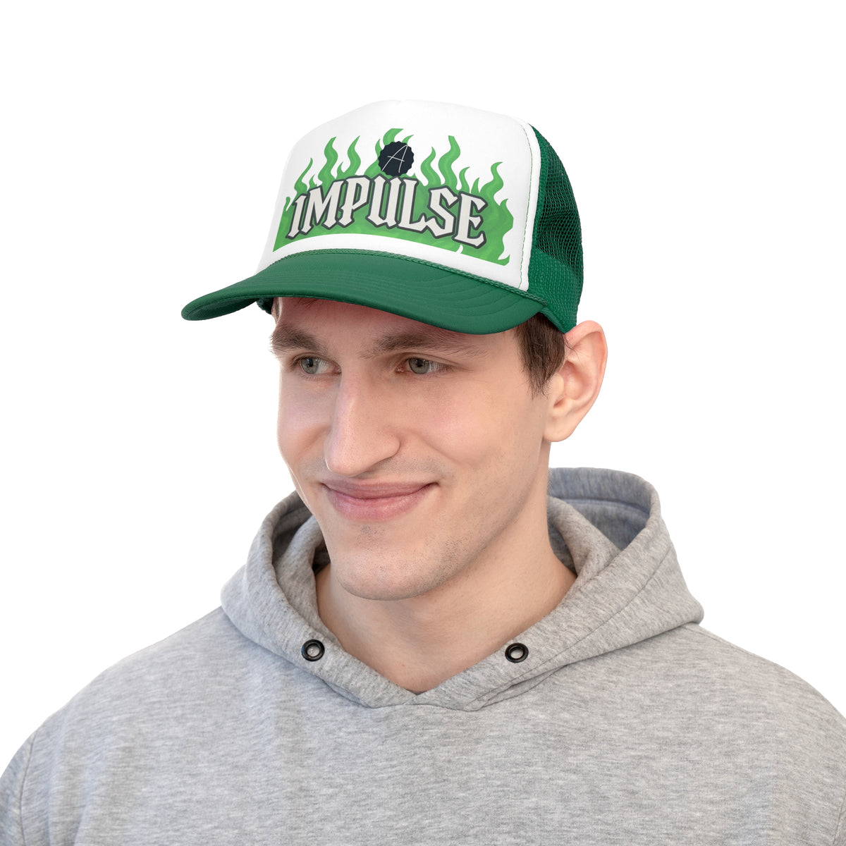 Green Flame Impulse Trucker-keps