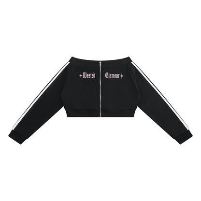 Women's Off-Shoulder Full Zip Hoodie