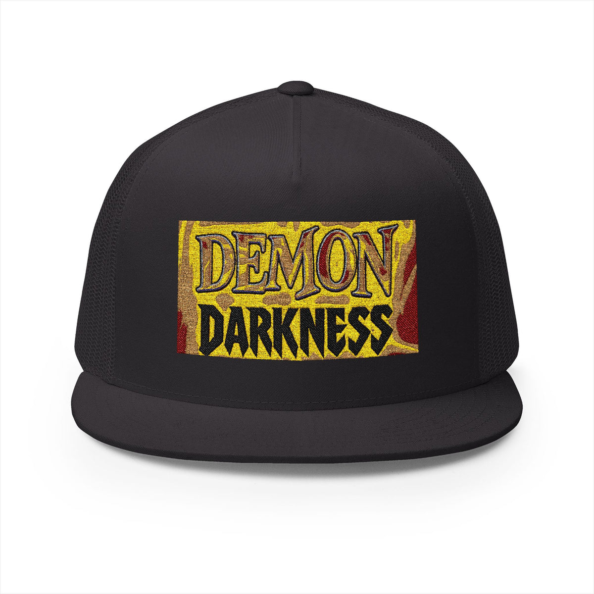 Demon Darkness Broderad Truckerkeps med 5 Paneler