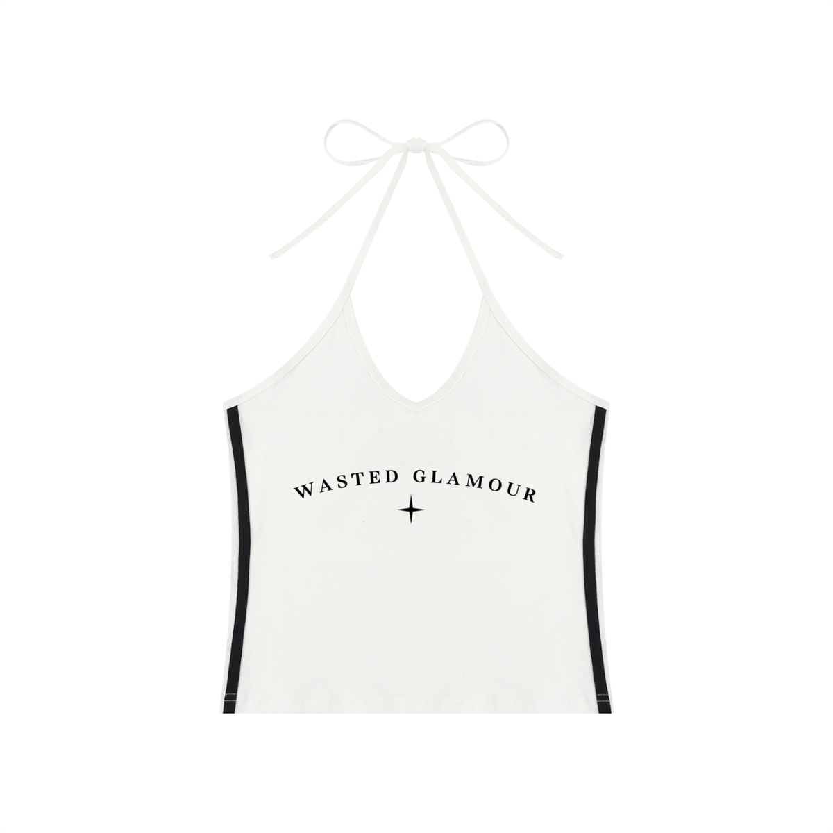Women's Color Block Halter Crop Tank Top