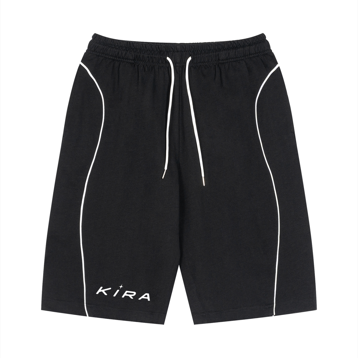 Unisex Piping Drawstring Shorts