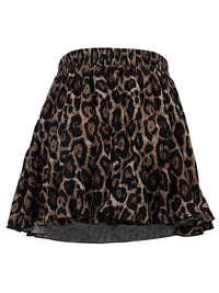 Leopardmönstrad minikjol med utsvängd axel