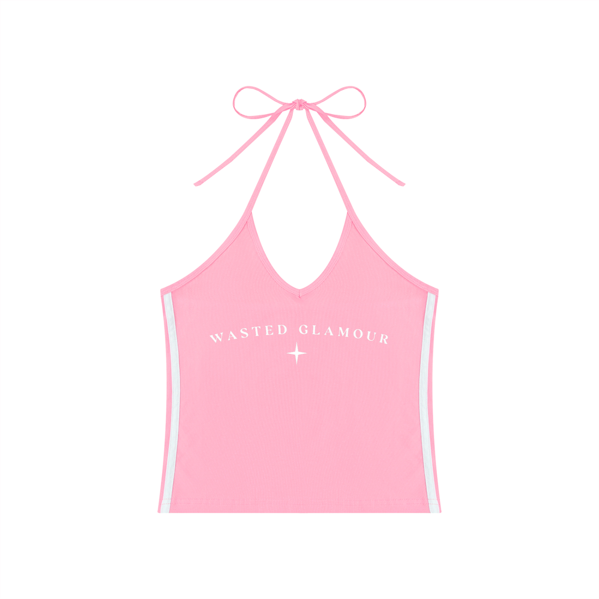 Women's Color Block Halter Crop Tank Top