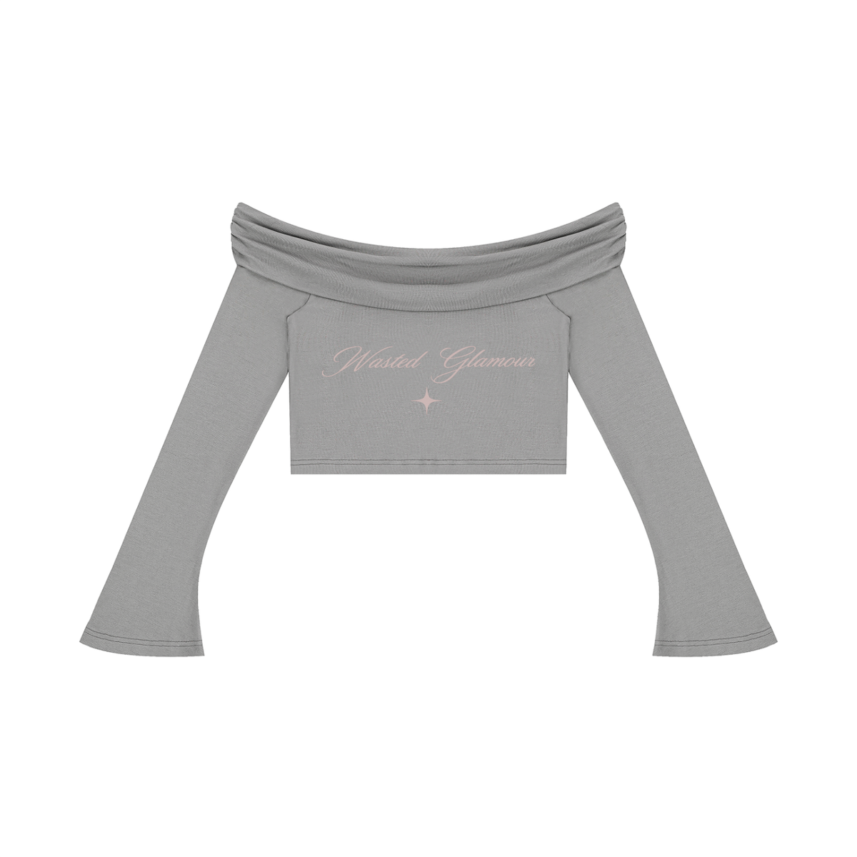 Women's Off-the-Shoulder Bell Sleeve Crop T-Shirt