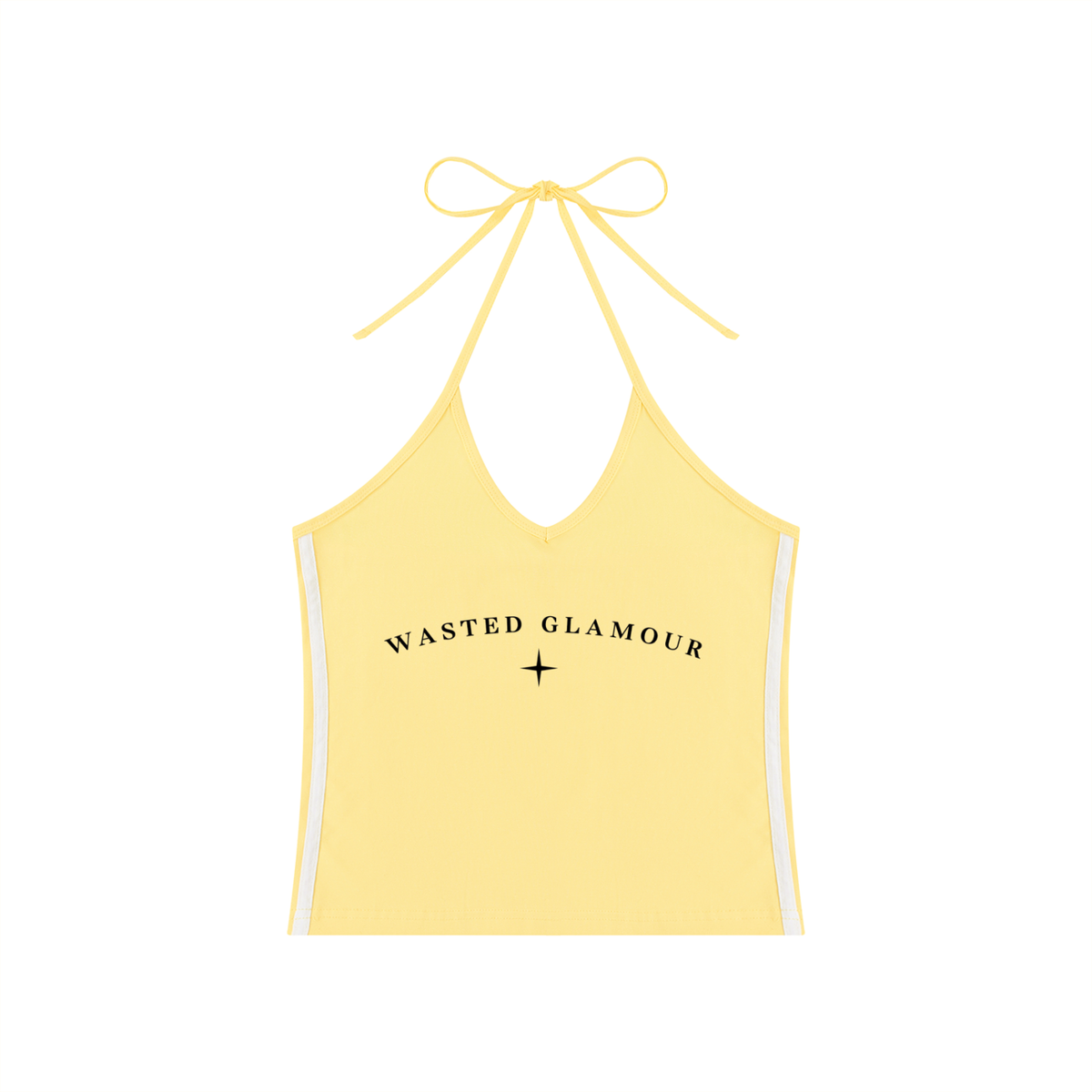 Women's Color Block Halter Crop Tank Top