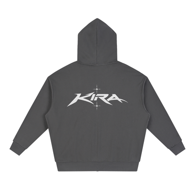 Unisex Loose Solid Full Zip Hoodie - hover