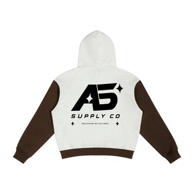 Unisex Color Block Fleece Full Zip Hoodie