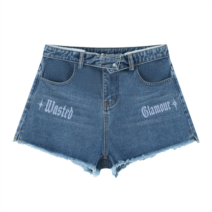 Women’s Vintage Wash High Rise Denim Shorts