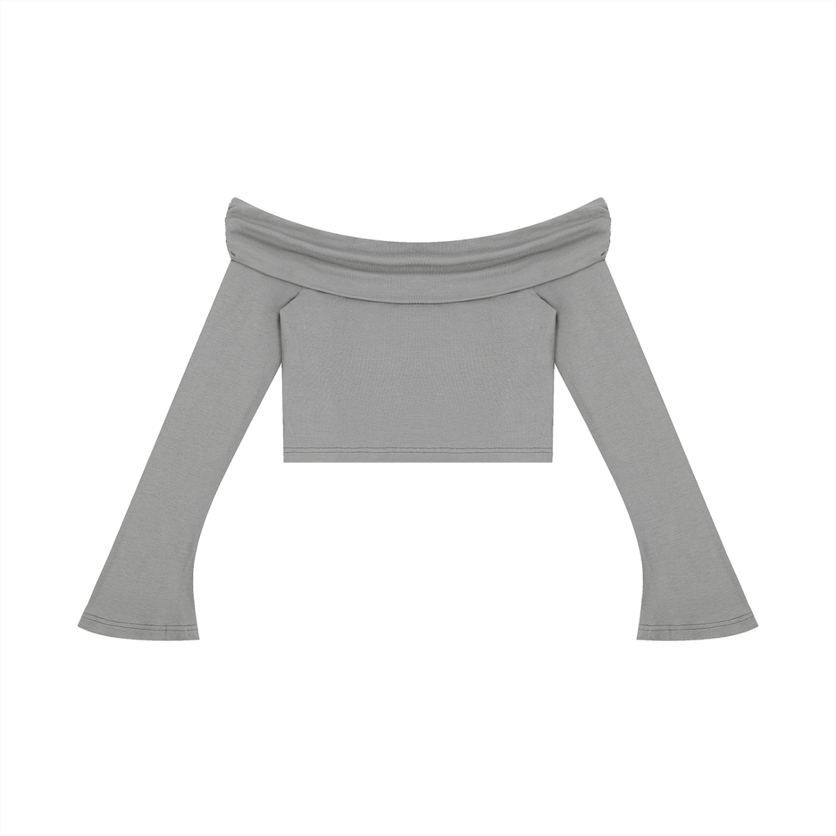 Women's Off-the-Shoulder Bell Sleeve Crop T-Shirt