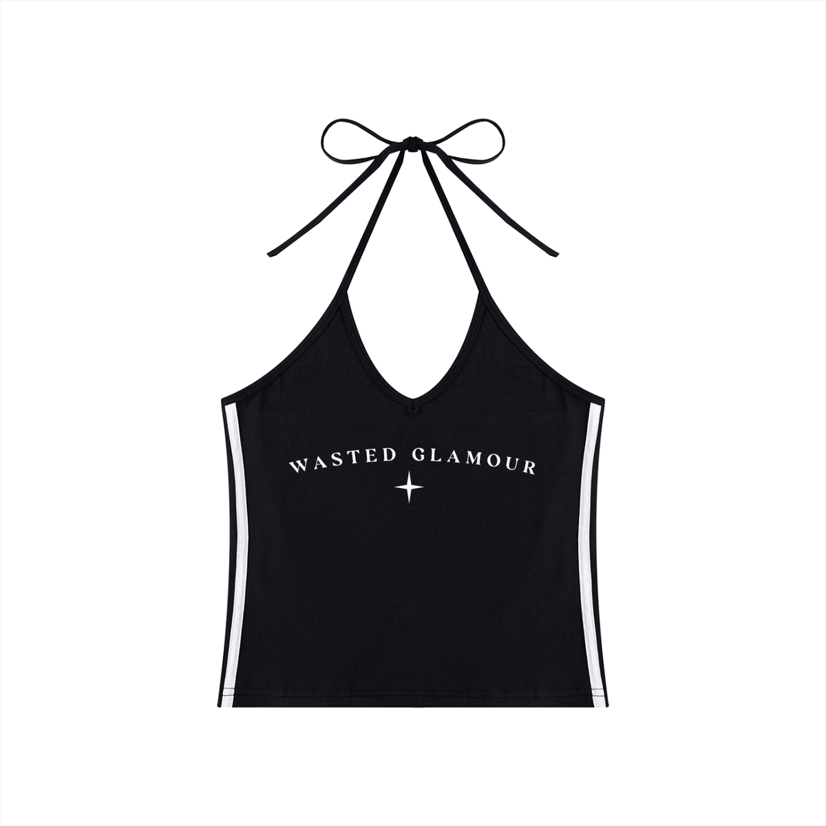 Women's Color Block Halter Crop Tank Top