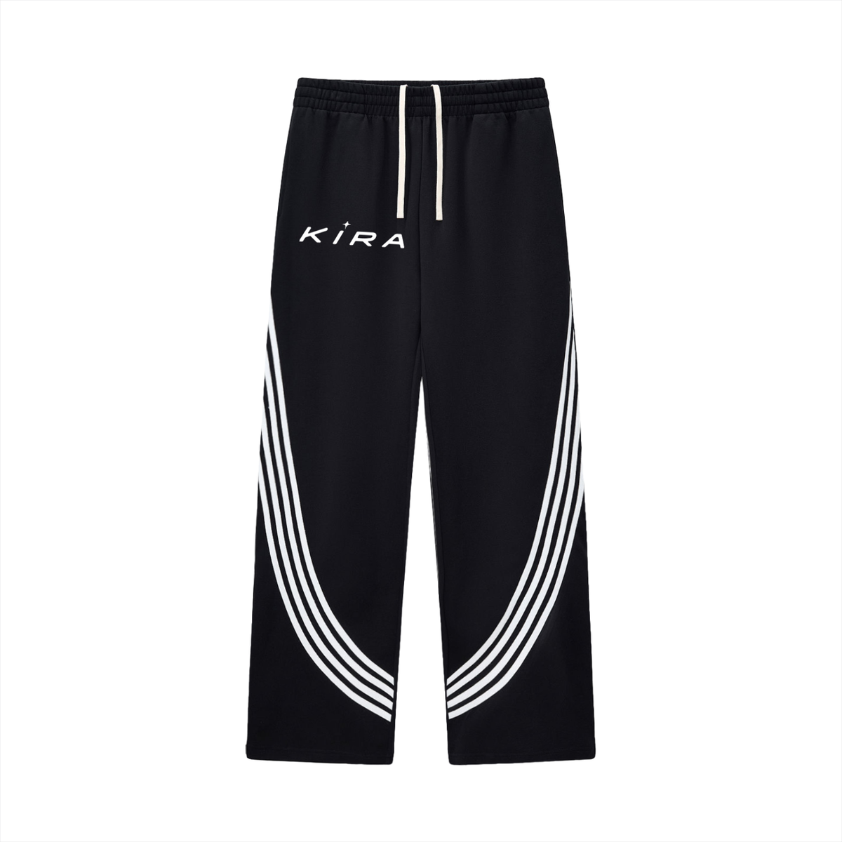 Curved Stripe Straight Sweatpants