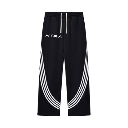 Curved Stripe Straight Sweatpants