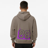Light Gray Flame ‘88 BALANCE’ Streetwear Hoodie