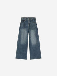 BLÅ TVÄTTADE BAGGY JEANS