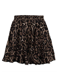 Leopardmönstrad minikjol med utsvängd axel