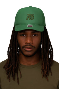 A5 Streetwear Trucker Hat – Vintage Green Snapback Cap - kelly / One Size