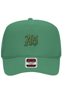 A5 Streetwear Trucker Hat – Vintage Green Snapback Cap - kelly / One Size