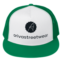 Adjustable Snapback Cap for Men – Green and White Arivastreetwear Trucker Cap with Mesh Back