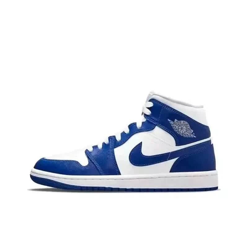 Air Jordan 1 Mid Black/White/University Blue Sneakers - BQ6472-104 / 44.5 - Men’s Sneakers