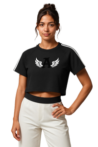 Ariva Streetwear Angel Wings ‘A’ Black Cropped Tee