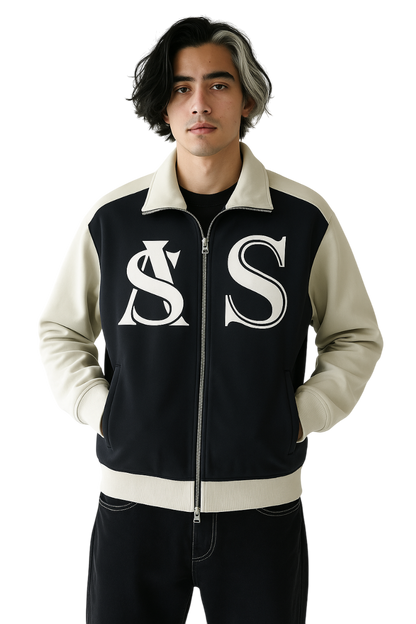 Ariva Streetwear “AS Legacy” Monogram Track Jacket - BLACK