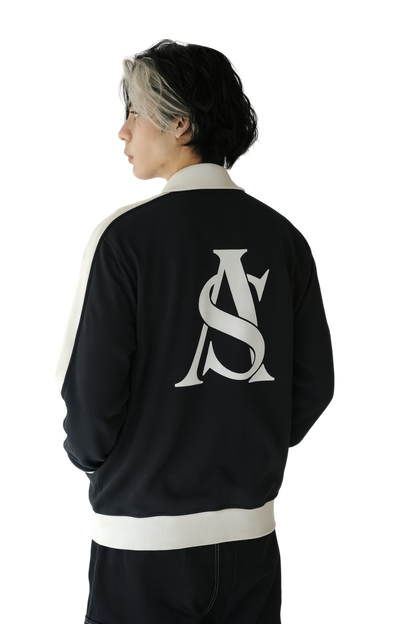 Ariva Streetwear “AS Legacy” Monogram Track Jacket - BLACK