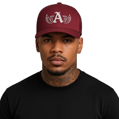 Ariva Streetwear “Winged A” Trucker Cap – Cranberry Edition - hover