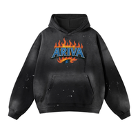 Ariva VINTAGE WASH FLEECE HOODIE - Black / S