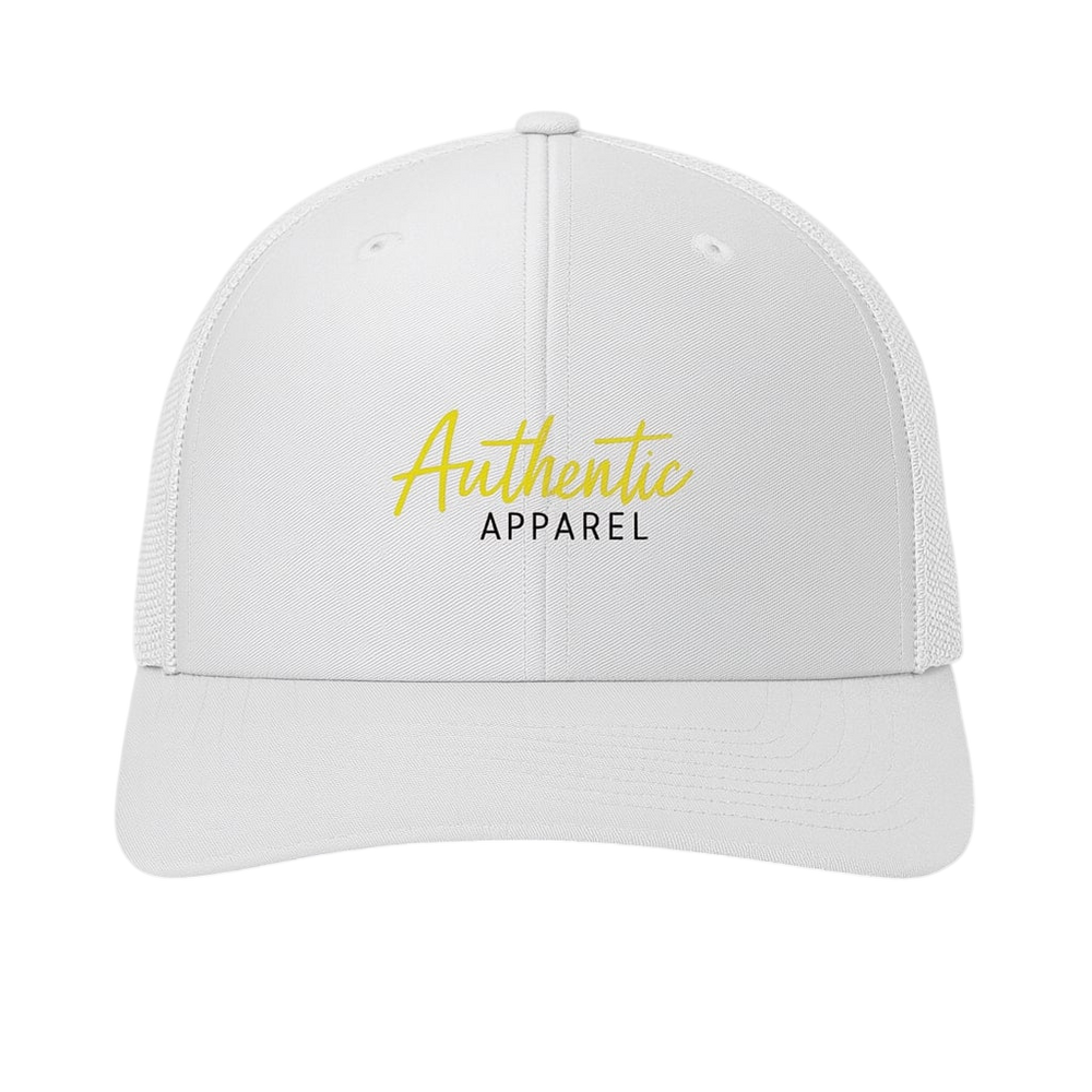Authentic Apparel Trucker Hat – White Mesh - white / One Size