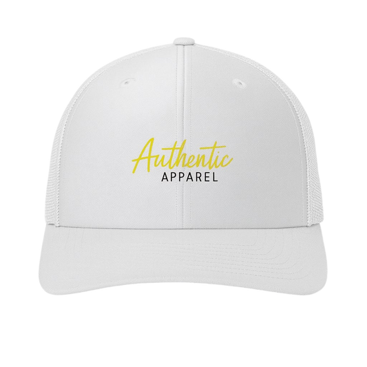 Authentic Apparel Trucker Hat – White Mesh - white / One Size