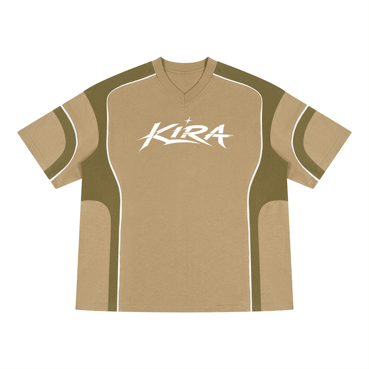 Unisex Color Block V-Neck T-Shirt