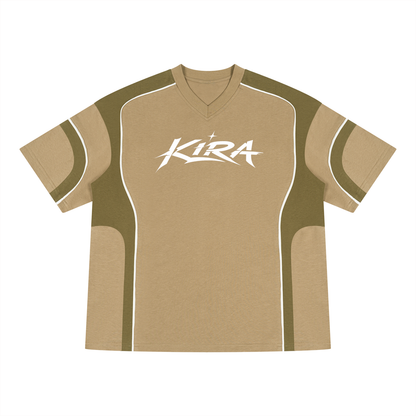 Unisex Color Block V-Neck T-Shirt