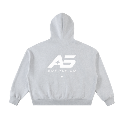 Fleeced Full-Zip Boxy Hoodie - hover