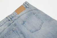 Light blue denim jeans.