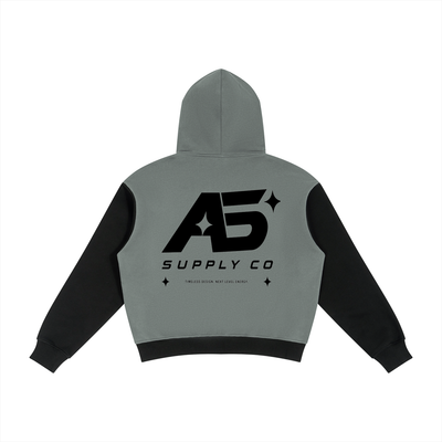 Unisex Color Block Fleece Full Zip Hoodie