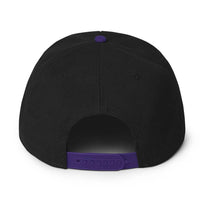 Black and Purple Crown Snapback Hat perfect for streetwear style and casual outfits