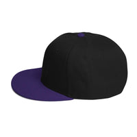 Black and purple Crown Snapback Hat, perfect for streetwear enthusiasts