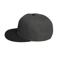 Gray and black flat-brimmed snapback hat for stylish streetwear looks