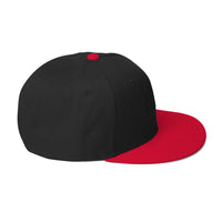 Black and red flat-brimmed snapback hat perfect for streetwear enthusiasts