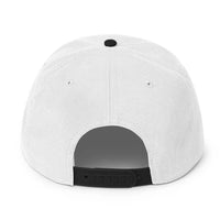White baseball cap with black adjustable strap for trendy streetwear snapback hat