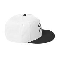 White and black flat-brimmed cap for stylish streetwear, Black and Purple Crown Snapback Hat