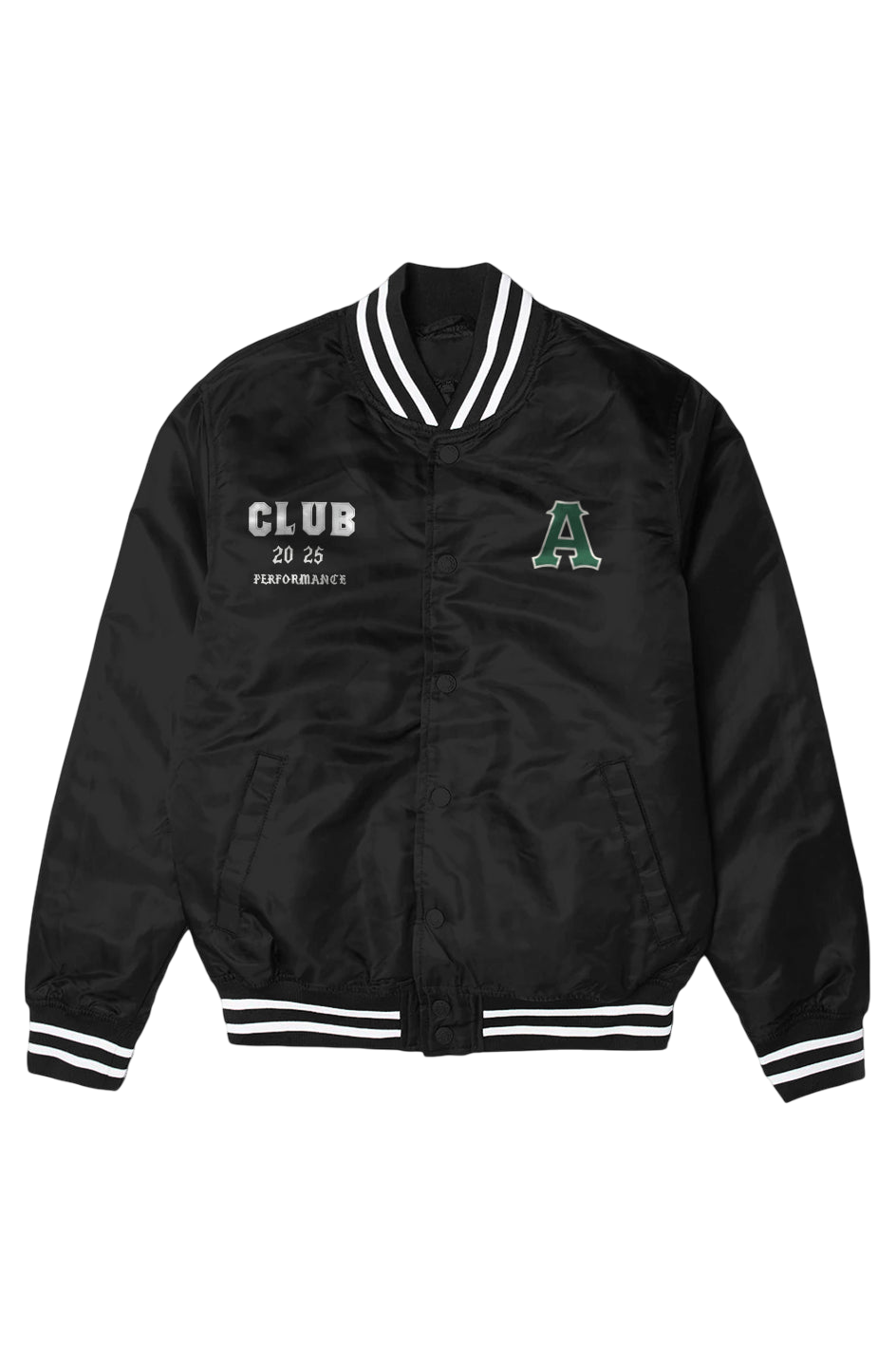 Black Varsity Bomber Jacket Club 2025 Performance - black / s
