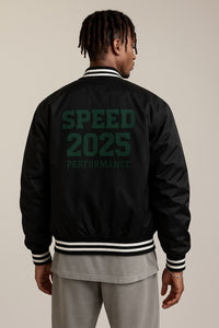Black Varsity Bomber Jacket Club 2025 Performance