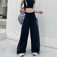 Black Wide Leg Cargo Trousers Women - Women’s Cargo Pants
