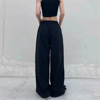 Black Wide Leg Cargo Trousers Women - Women’s Cargo Pants