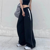 Black Wide Leg Cargo Trousers Women - Women’s Cargo Pants