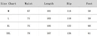 Clothing size chart.