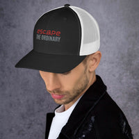 Classic Snapback Trucker Cap in black and white for stylish streetwear, adjustable snapback