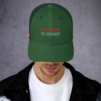Green Escape The Ordinary cap, adjustable snapback trucker hat for trendy streetwear