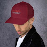 Maroon trucker hat in Classic Snapback Trucker Cap style, perfect for streetwear lovers
